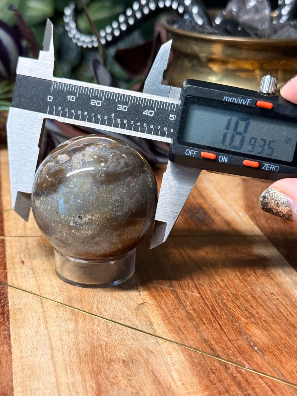 Starry sky agate sphere - Picture 7 of 7